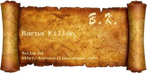 Barna Kilián névjegykártya